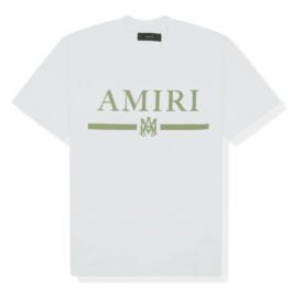 AMIRI MA BAR LOGO WHITE GREEN T SHIRT