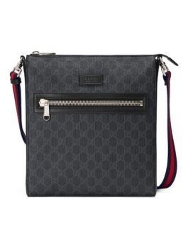 GUCCI – Black GG Messenger Bag